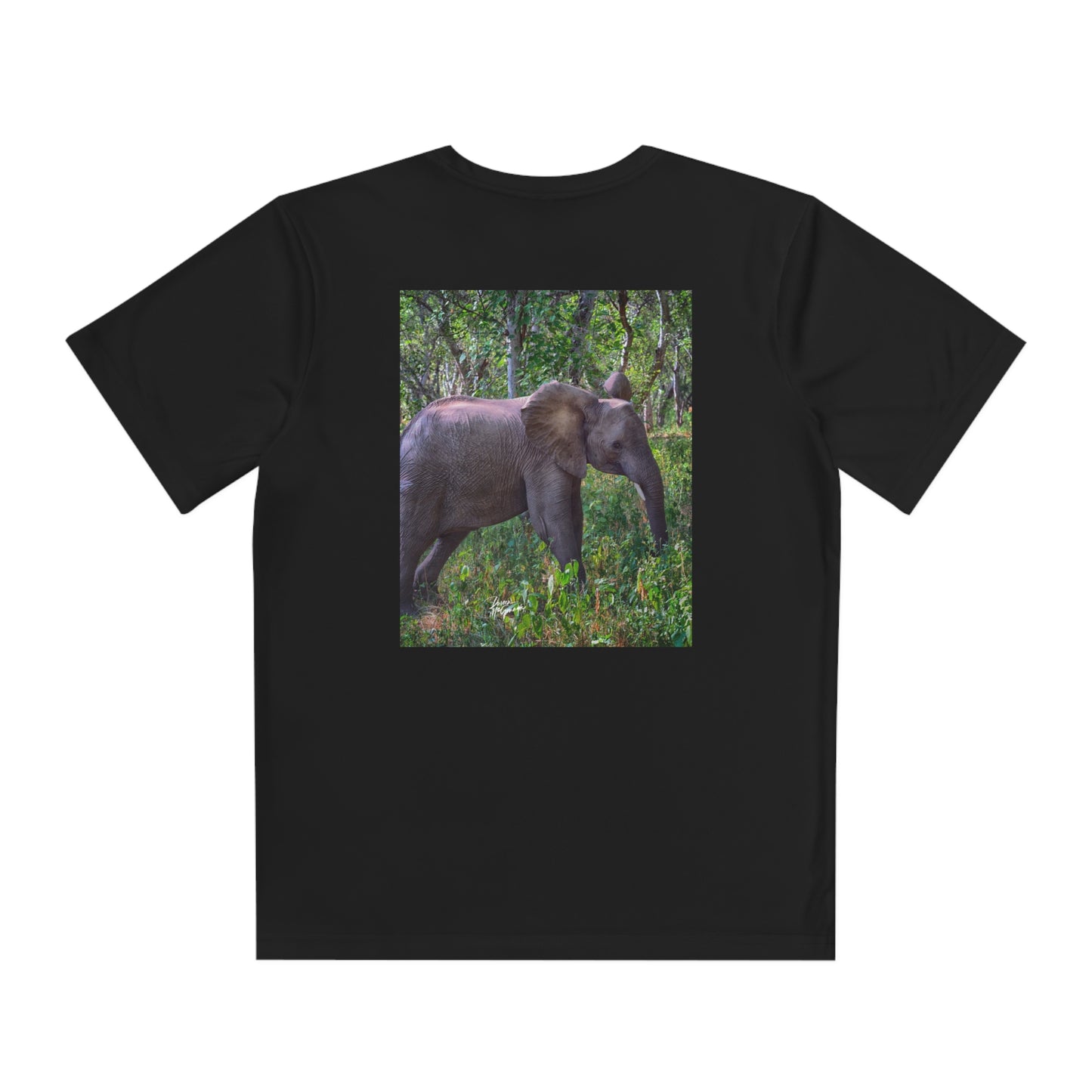 Youth Competitor Tee with Fine Art Image Baby Elephant in Forest by Enjoy Nature