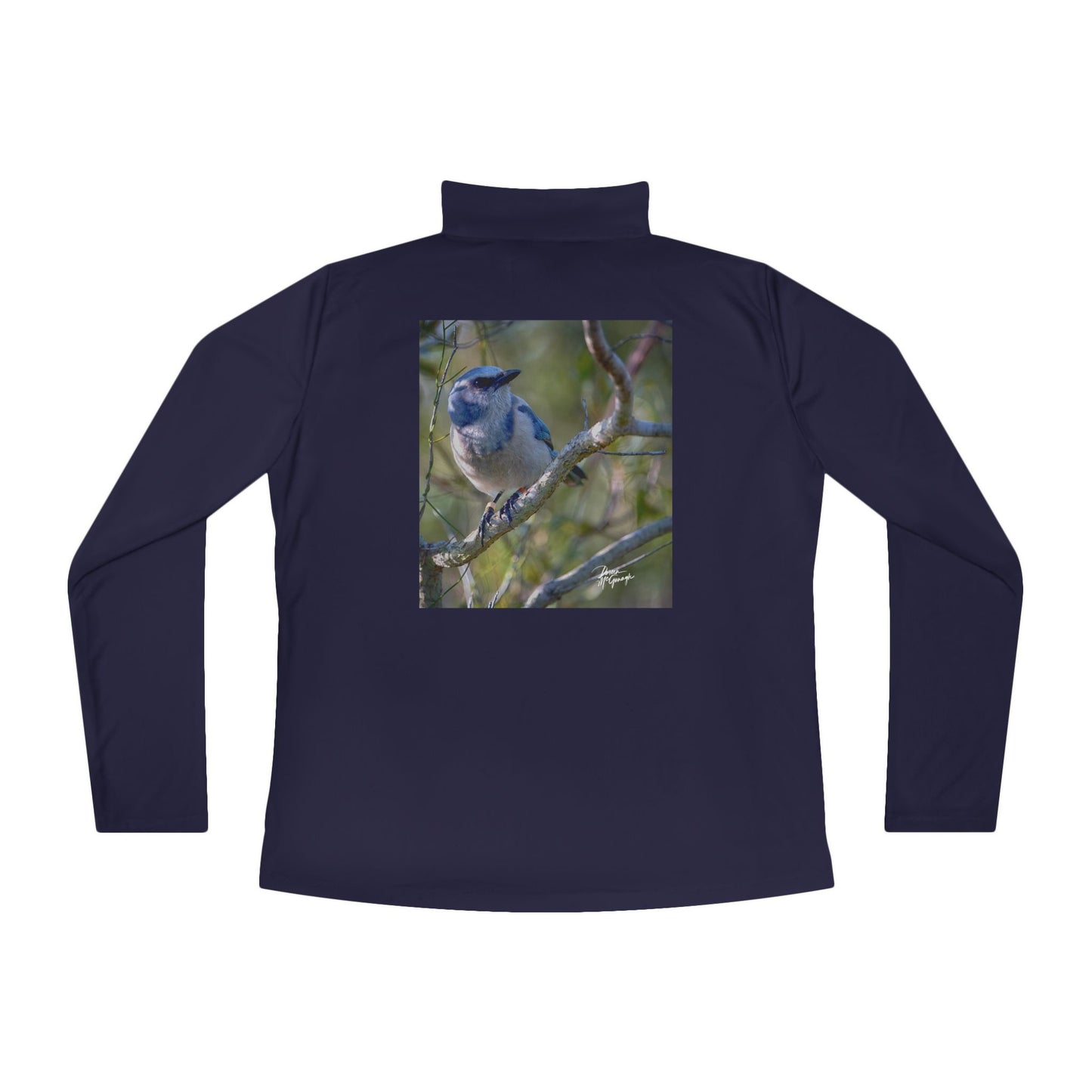 Ladies Quarter-Zip Pullover – Florida Scrub Jay Design | Lightweight Outdoor Apparel | Enjoy Nature Collection
