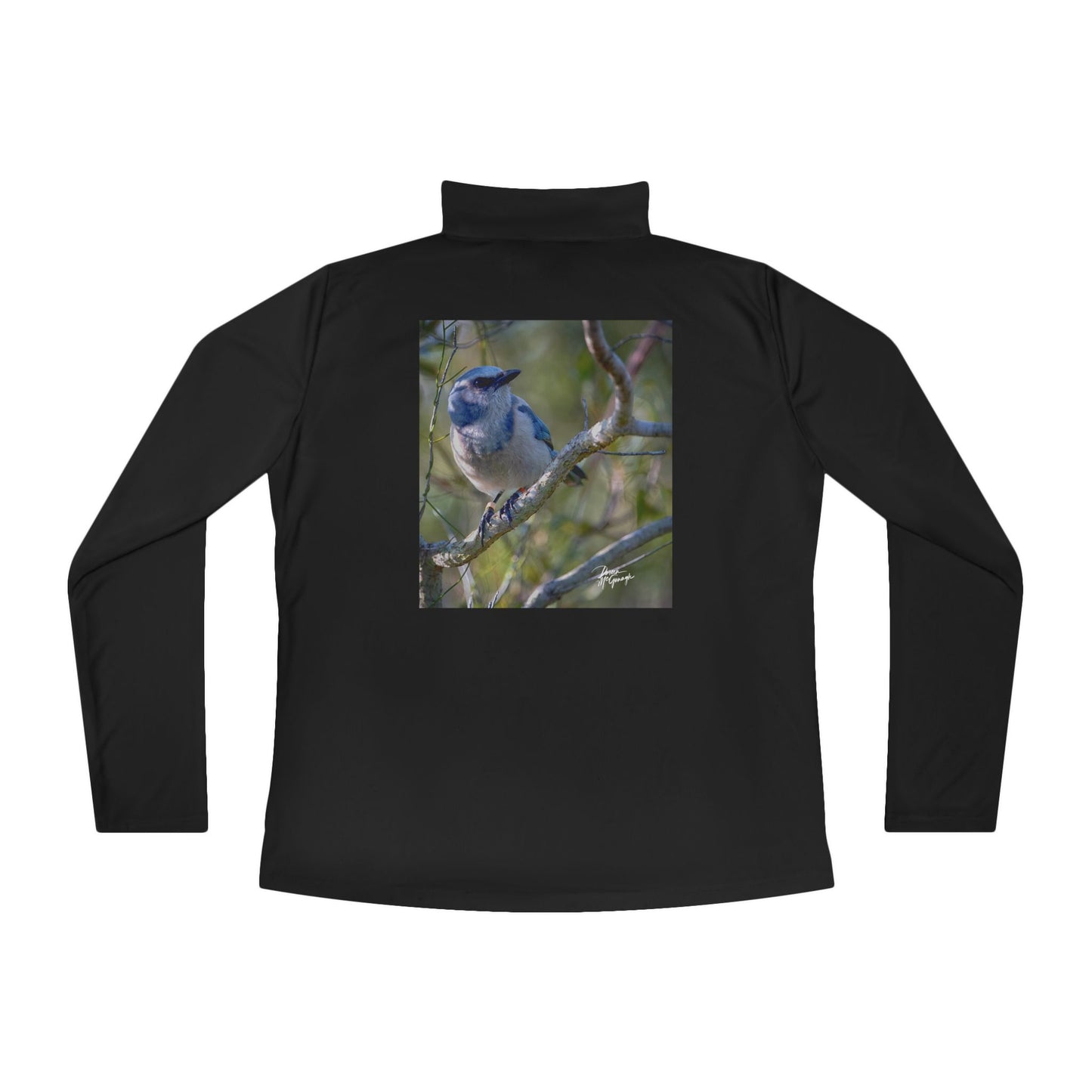 Ladies Quarter-Zip Pullover – Florida Scrub Jay Design | Lightweight Outdoor Apparel | Enjoy Nature Collection