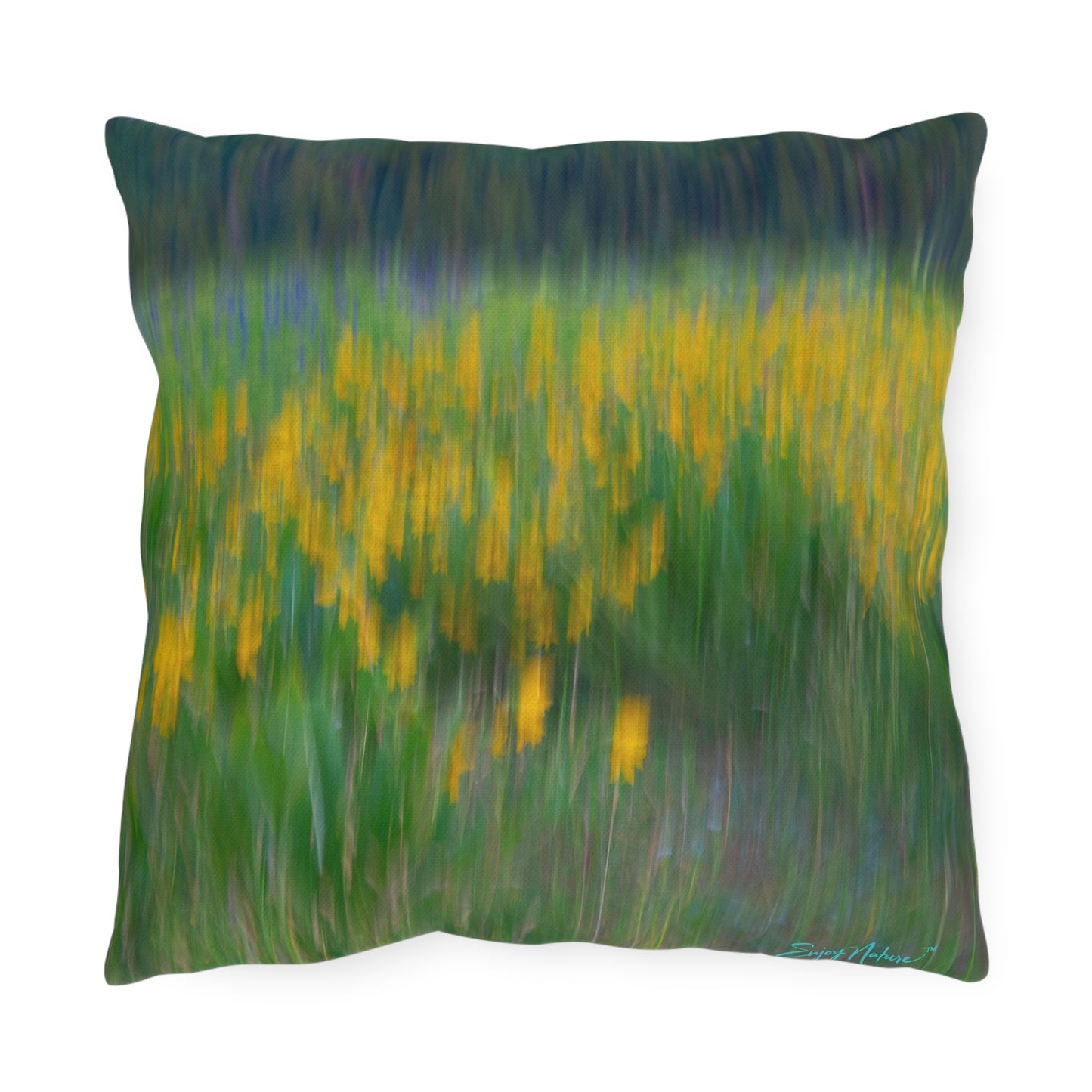 Vibrant Abstract Flowers Accent Pillow | Nature Inspired Comfy Couch Pillows | Enjoy Nature Collection Décor