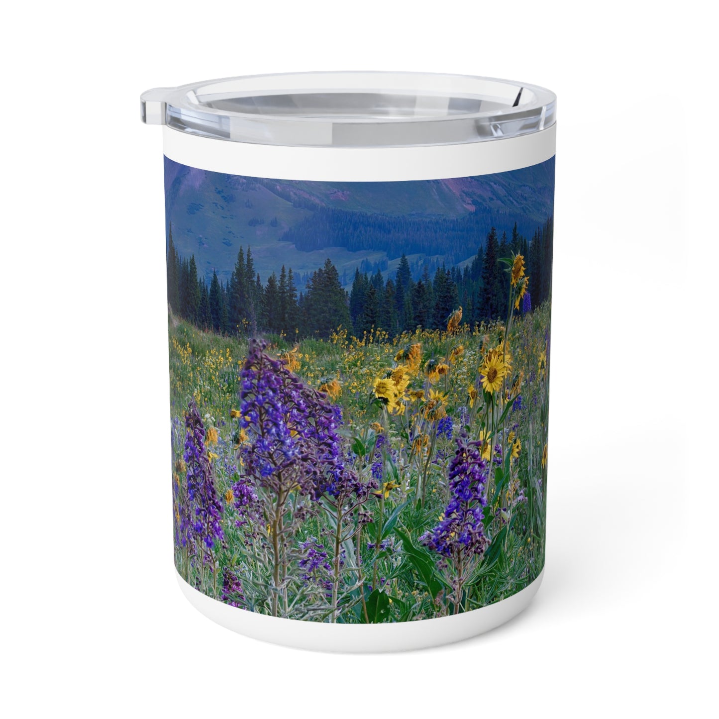 Wild Lupines & Yellow Daisies Insulated Coffee & Tea Mug | Nature Inspired Stainless Steel Travel Cup | Enjoy Nature Collection