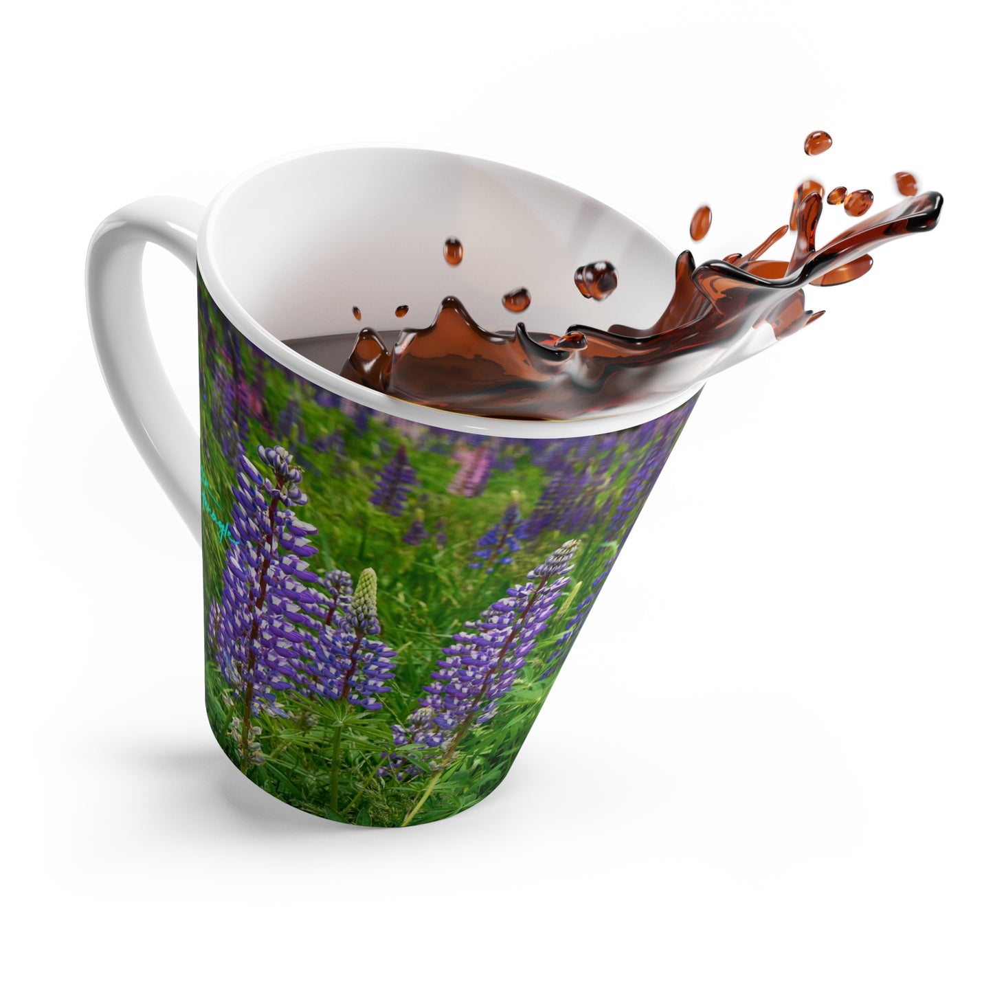 Eco Friendly Field of Wild Lupines, 12 oz Latte Mug