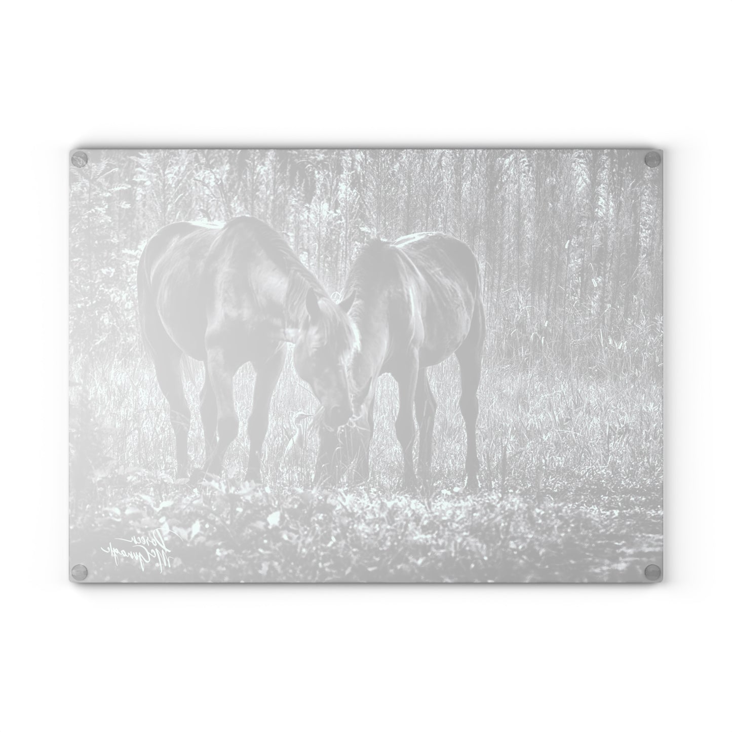 Wildlife cutting board, glass cutting board designs, cheese & charcuterie board, cutting board, glass charcuterie board, Pair Wild Horses