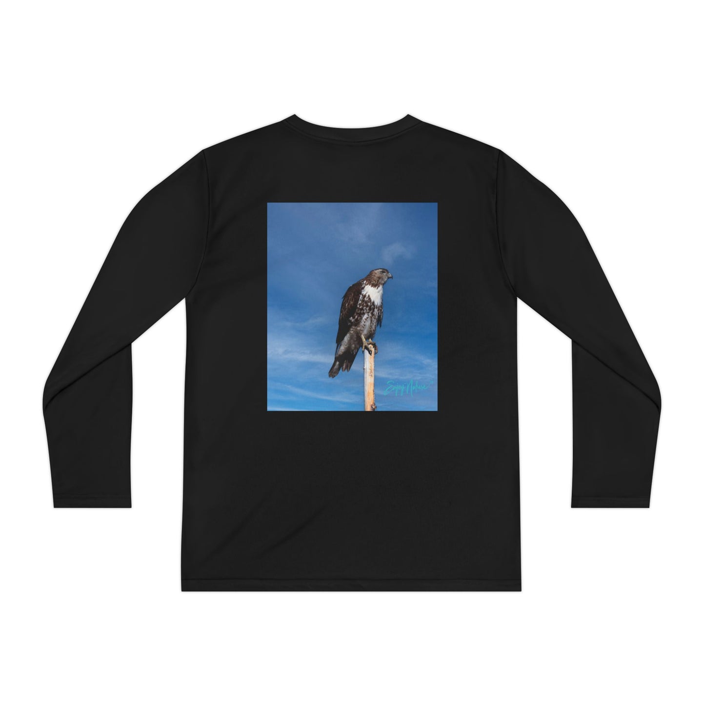 Youth Long Sleeve Nature Tee – Osprey Design | Outdoor Apparel for Young Explorers, Bird Lover Gift, Eco-Friendly Kids Wear