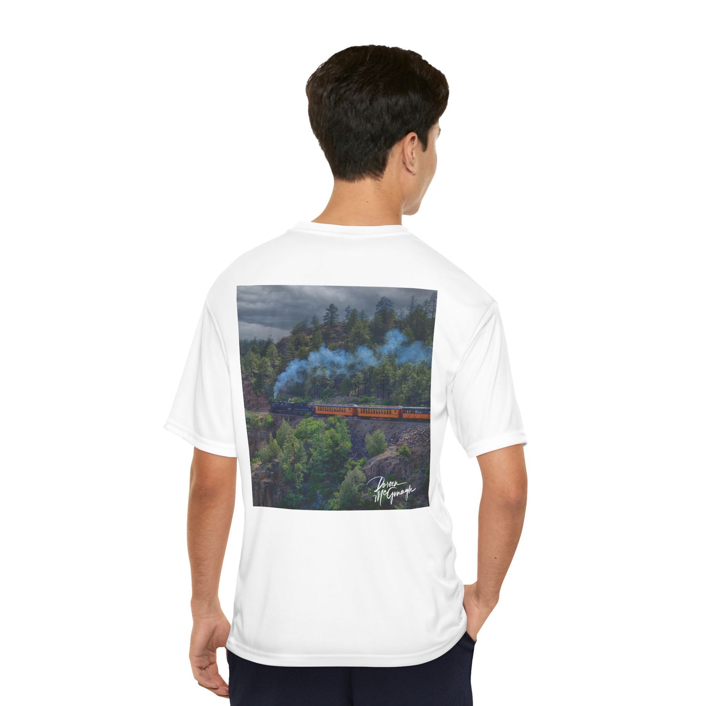 Steam Engine Durango-Silverton Line Men’s Performance T-Shirt | Nature Inspired Activewear | Enjoy Nature Collection