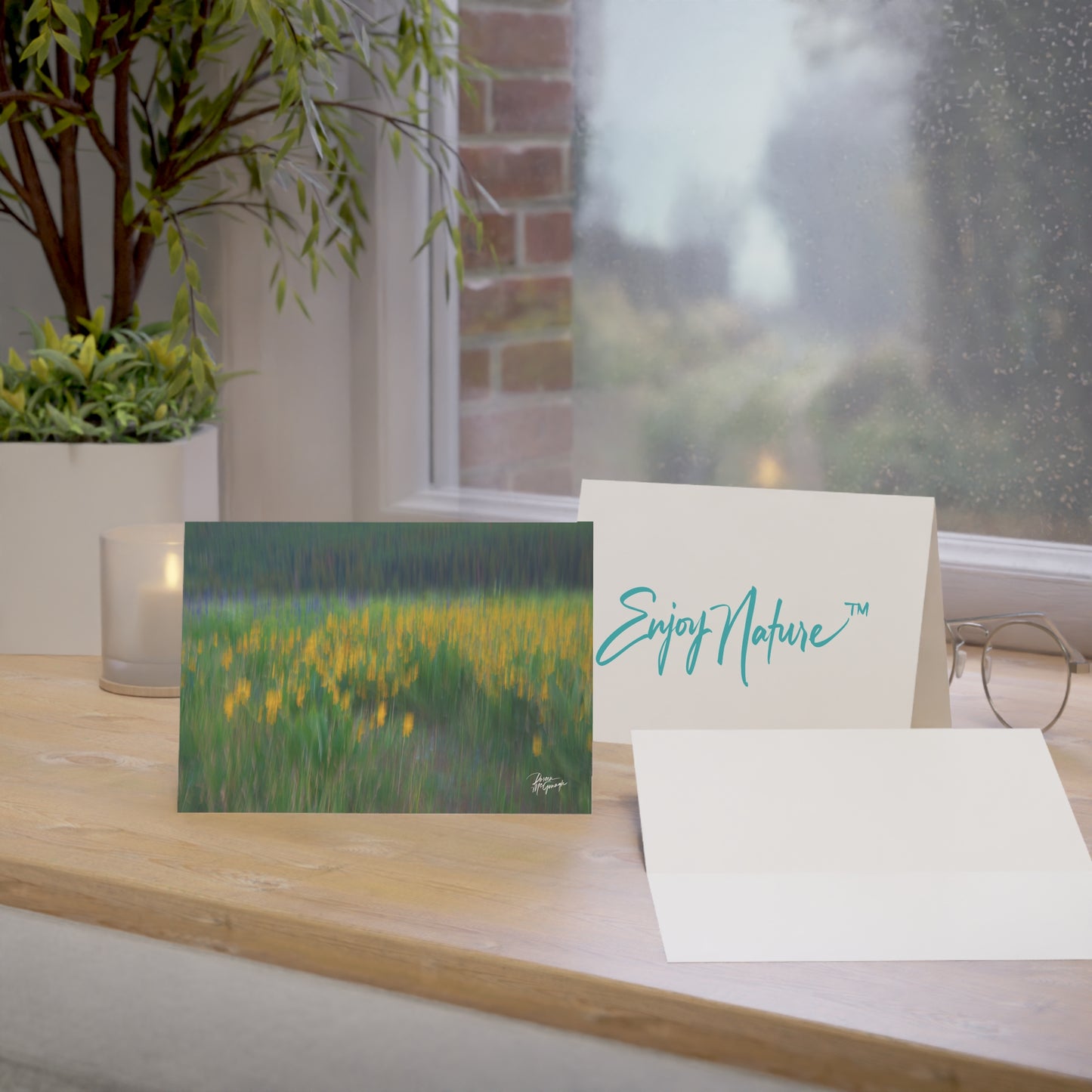 Floral Nature Greeting Cards | Eco-Friendly 5x7 Note Card Set from the Enjoy Nature Collection | Perfect for Inspirational Notes, Birthdays & Everyday Messages