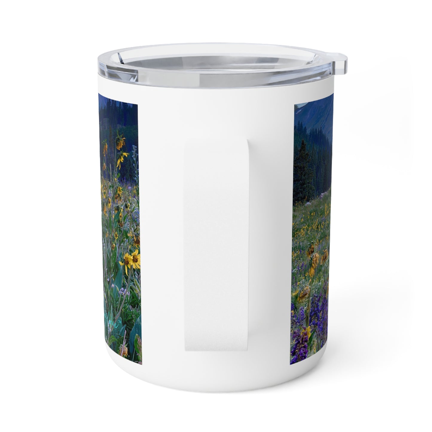 Wild Lupines & Yellow Daisies Insulated Coffee & Tea Mug | Nature Inspired Stainless Steel Travel Cup | Enjoy Nature Collection