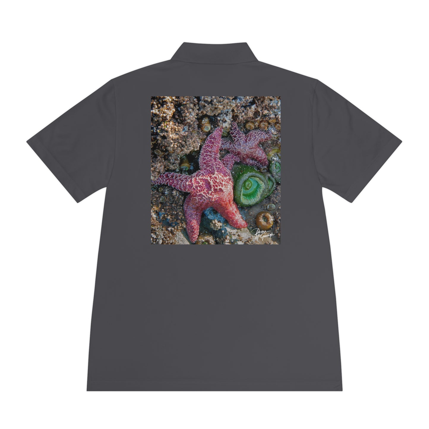 Men's Sport Polo Shirt with Starfish Design - Casual Summer Wear for Beach, Gifts, Travel, Outdoor Activities, Resort Style