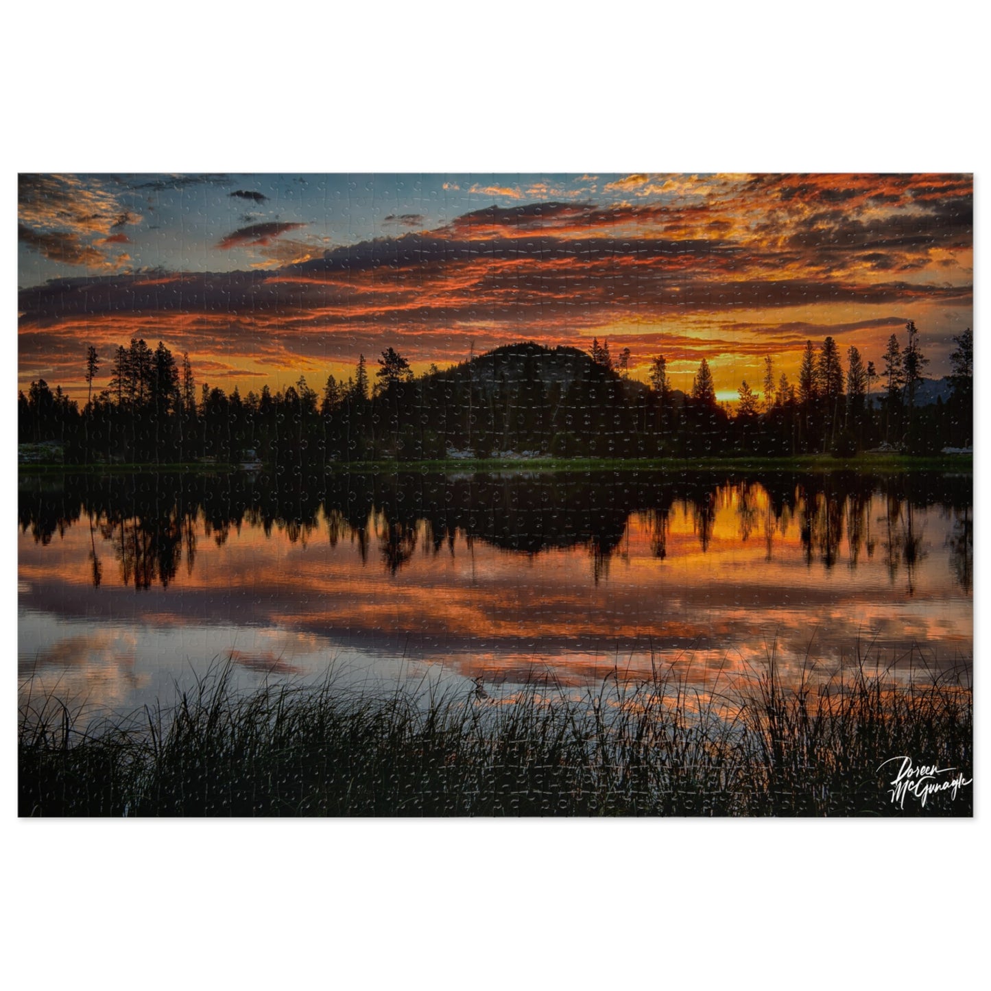 Sunset Lakeside Jigsaw Puzzle with Tin, Family Game Night, Nature-Inspired Decor, Relaxing Hobby, Gift for Puzzle Lovers Sunrise Crested Butte