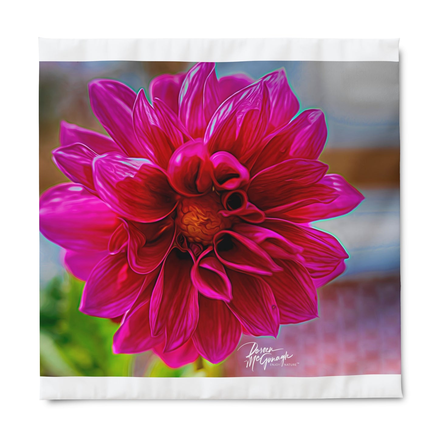 Enjoy Nature Dahlia Bloom Duvet Cover