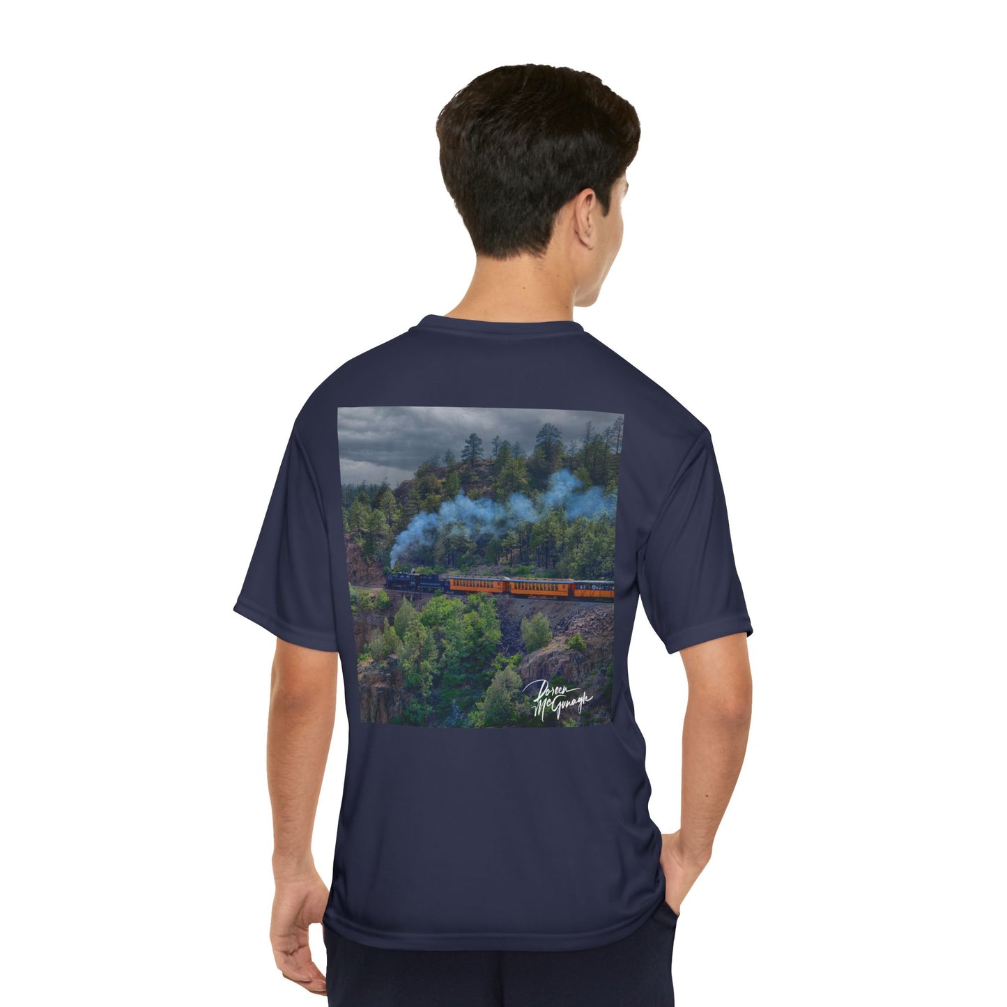 Steam Engine Durango-Silverton Line Men’s Performance T-Shirt | Nature Inspired Activewear | Enjoy Nature Collection