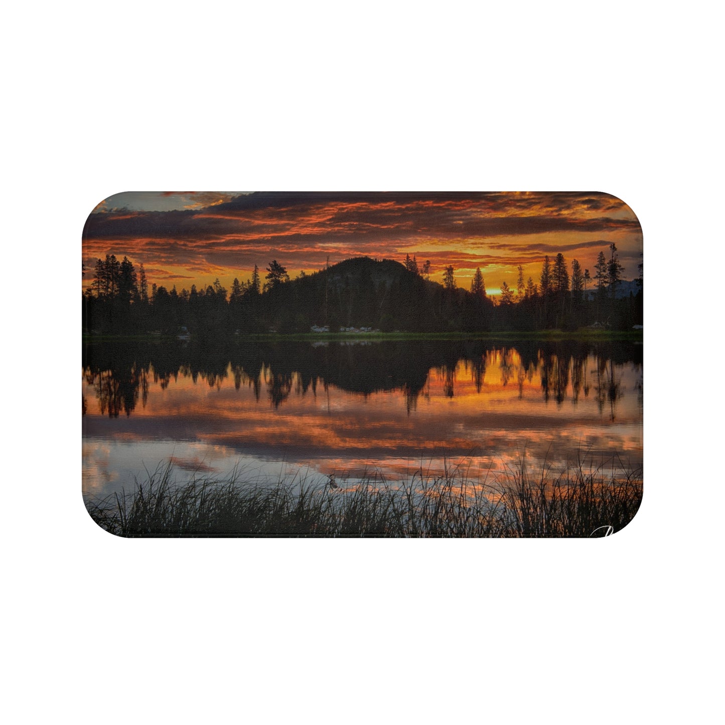 Sunset Reflection Bath Mat, Cozy Bathroom Decor, Nature Lover Gift, Spa Accessory, Home Comfort, Gift for Her