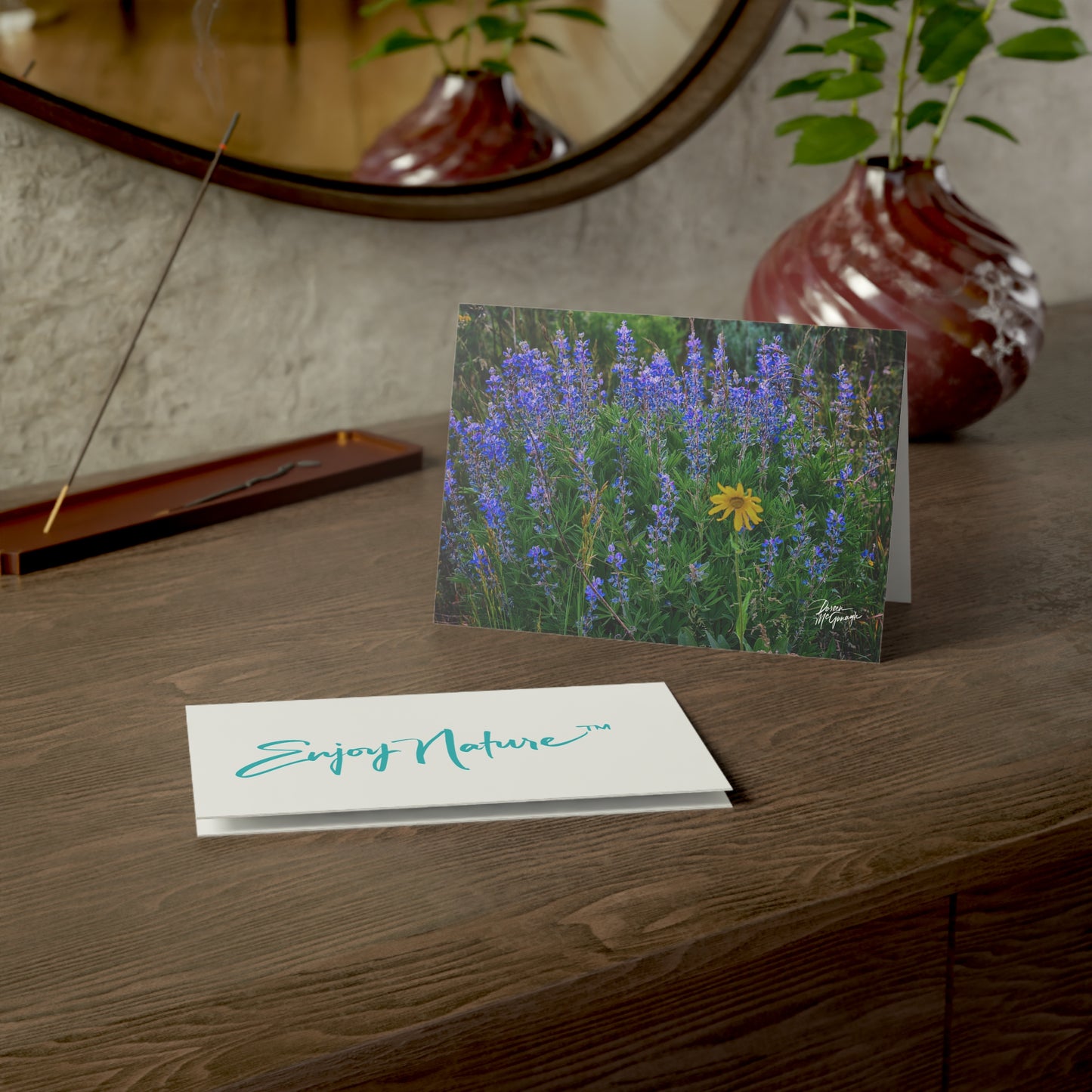 Box of 50 Nature-Inspired Greeting Cards | Wild Lupines & Daisy Design | Scenic 5x7 Note Cards, Handmade Stationery for Nature Lovers & All Occasions