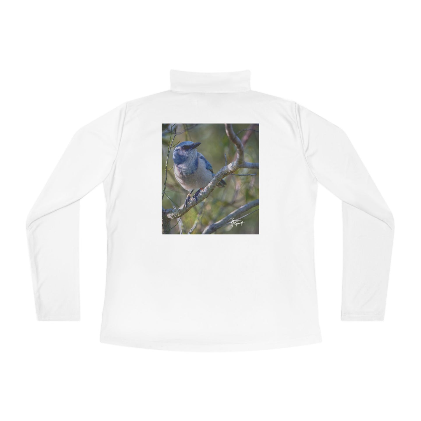 Ladies Quarter-Zip Pullover – Florida Scrub Jay Design | Lightweight Outdoor Apparel | Enjoy Nature Collection