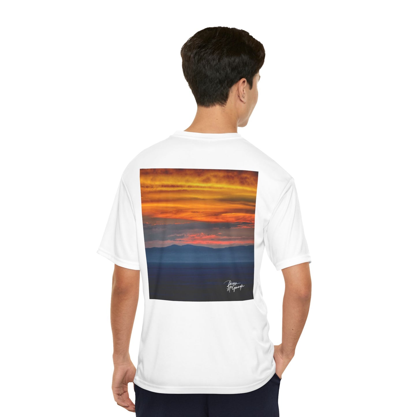 Sunset over the Dunes Men’s Performance T-Shirt | Nature Inspired Activewear | Enjoy Nature Collection