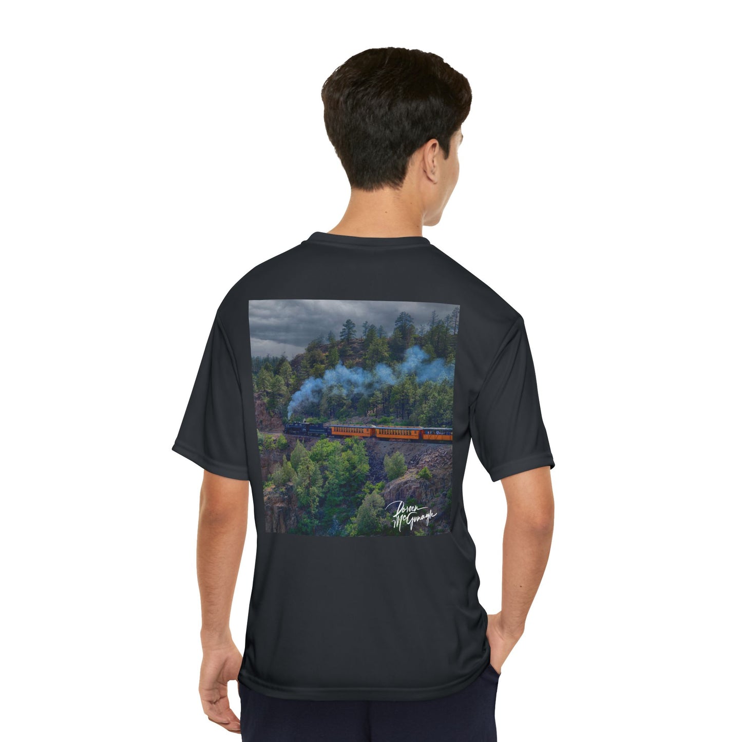 Steam Engine Durango-Silverton Line Men’s Performance T-Shirt | Nature Inspired Activewear | Enjoy Nature Collection