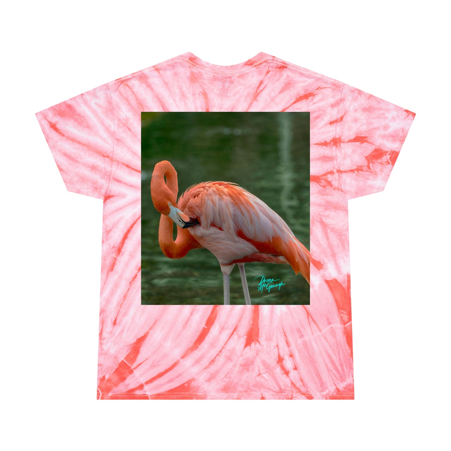Unisex Tie Dye T shirt Flamingo Bird 17, inspired by nature