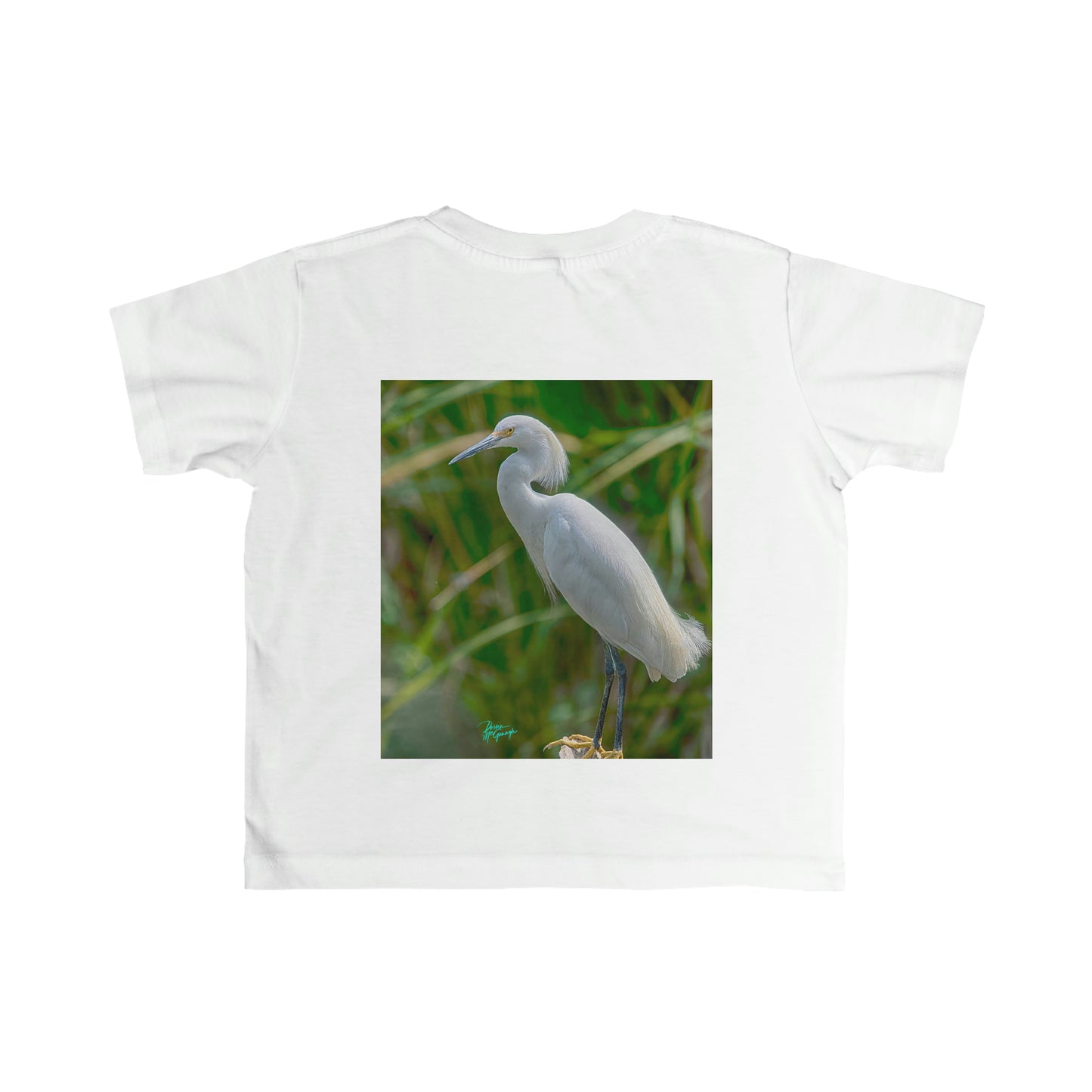 Toddler T shirts Snowy Egret, t shirts for kids, inspired by nature