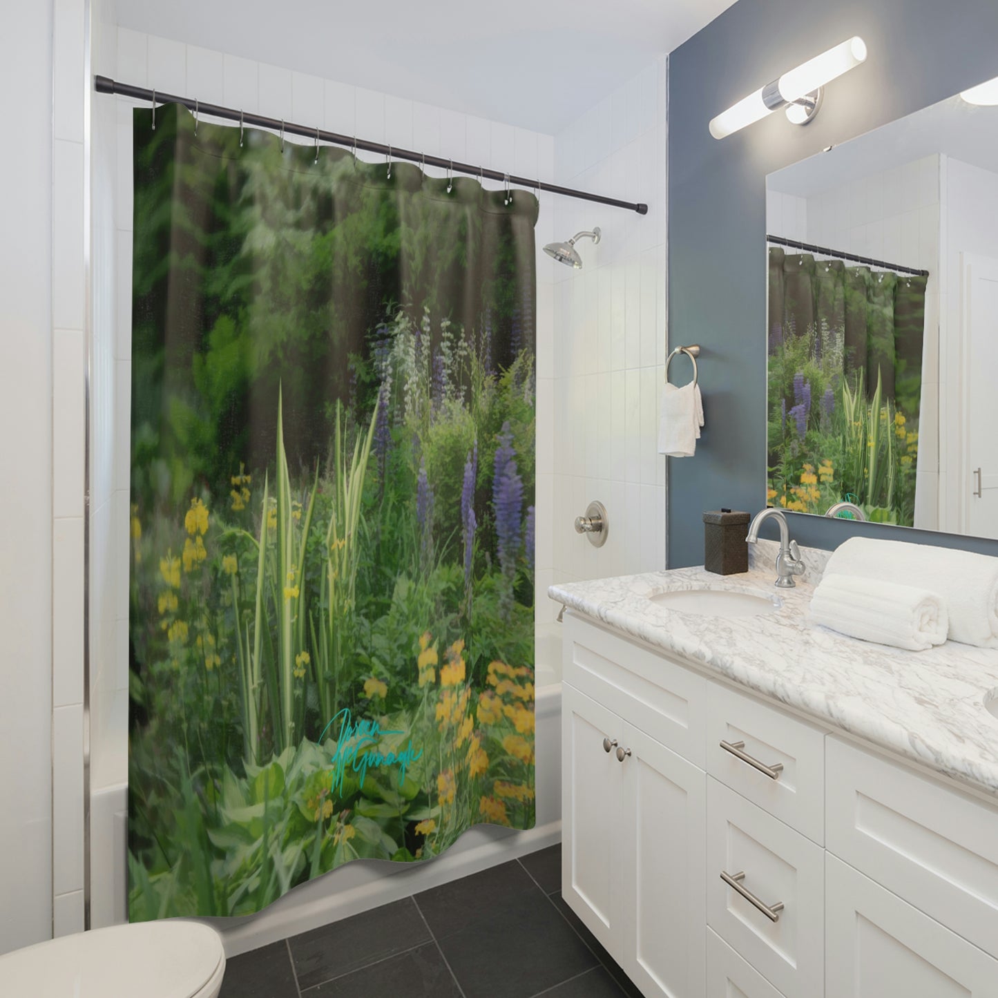 Earthy Shower Curtain Ashford Garden Path 04 Nature inspired Decor