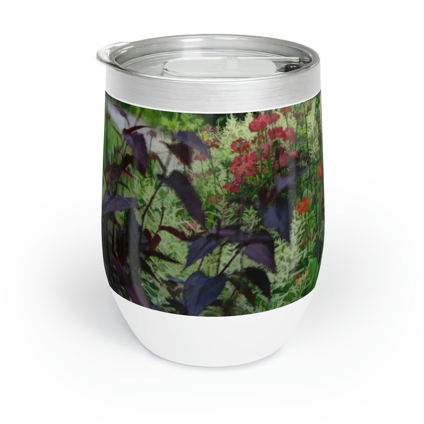 Eco friendly, Ashford Garden Path 04, 12 oz insulated wine tumbler with lid