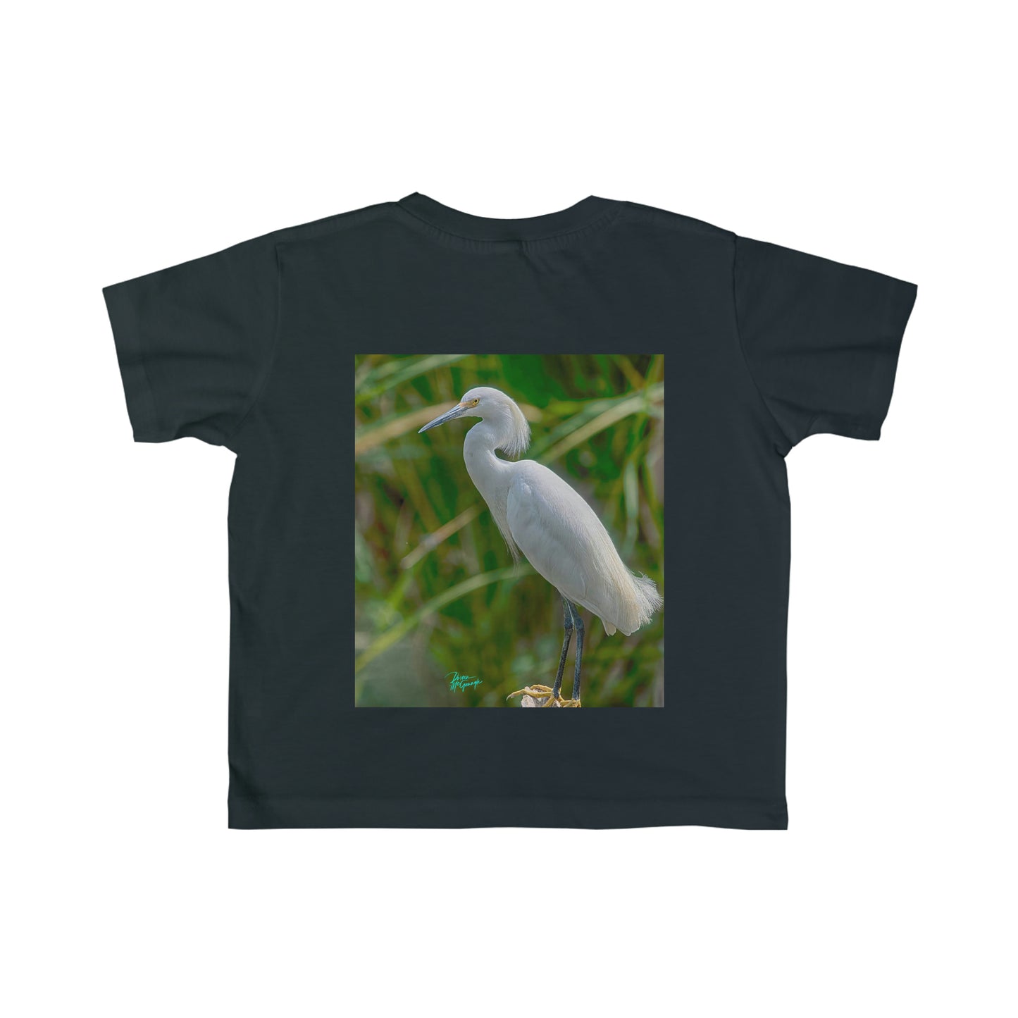 Toddler T shirts Snowy Egret, t shirts for kids, inspired by nature