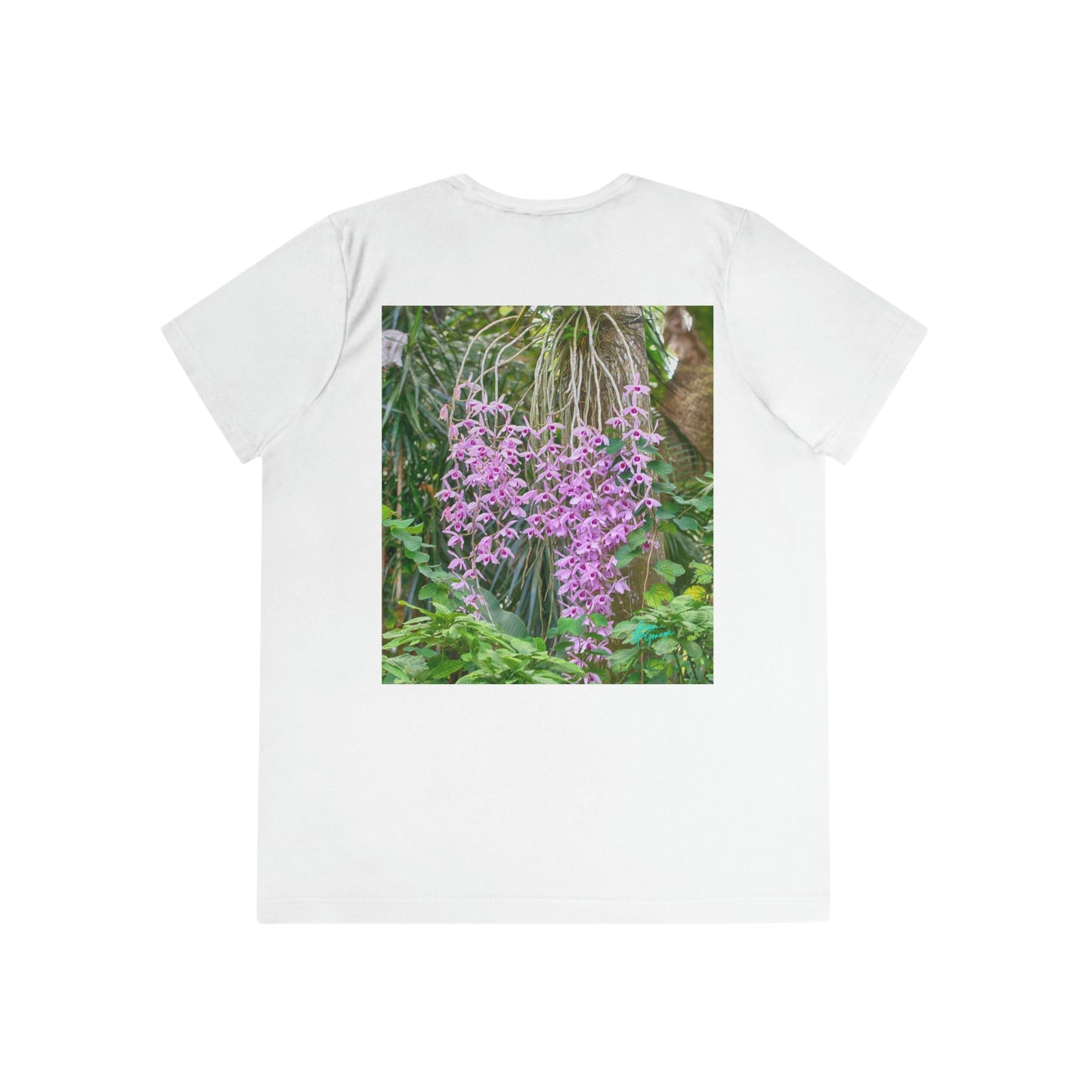 Womens Fitted Tee Shirts Purple Dendrobium Orchid 02, Performance shirt