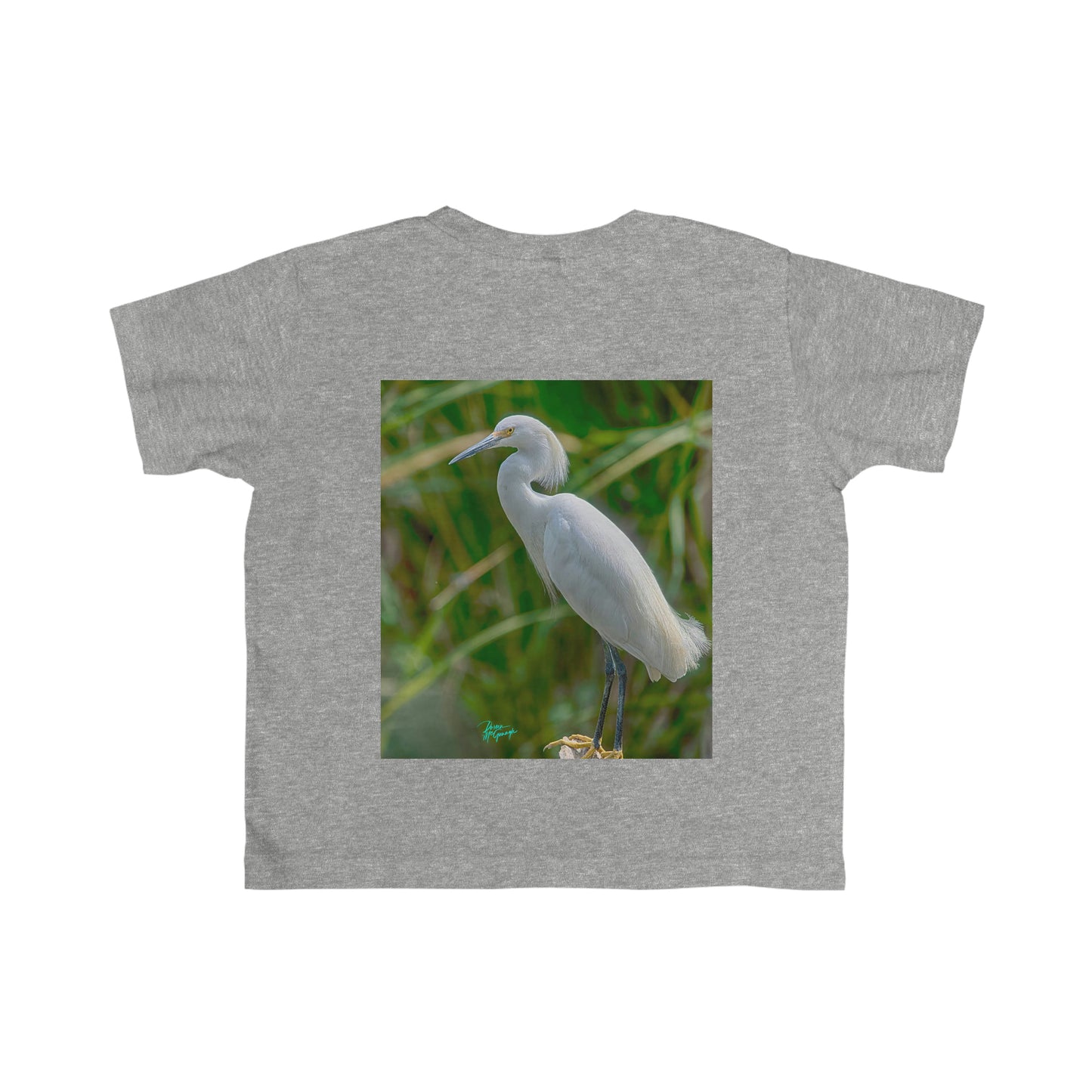 Toddler T shirts Snowy Egret, t shirts for kids, inspired by nature