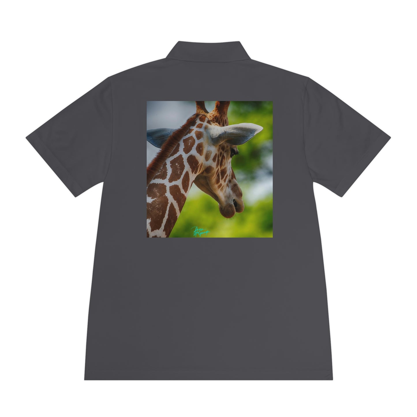 Mens polo shirts Giraffe Portrait 09, performance shirt, plus sizes
