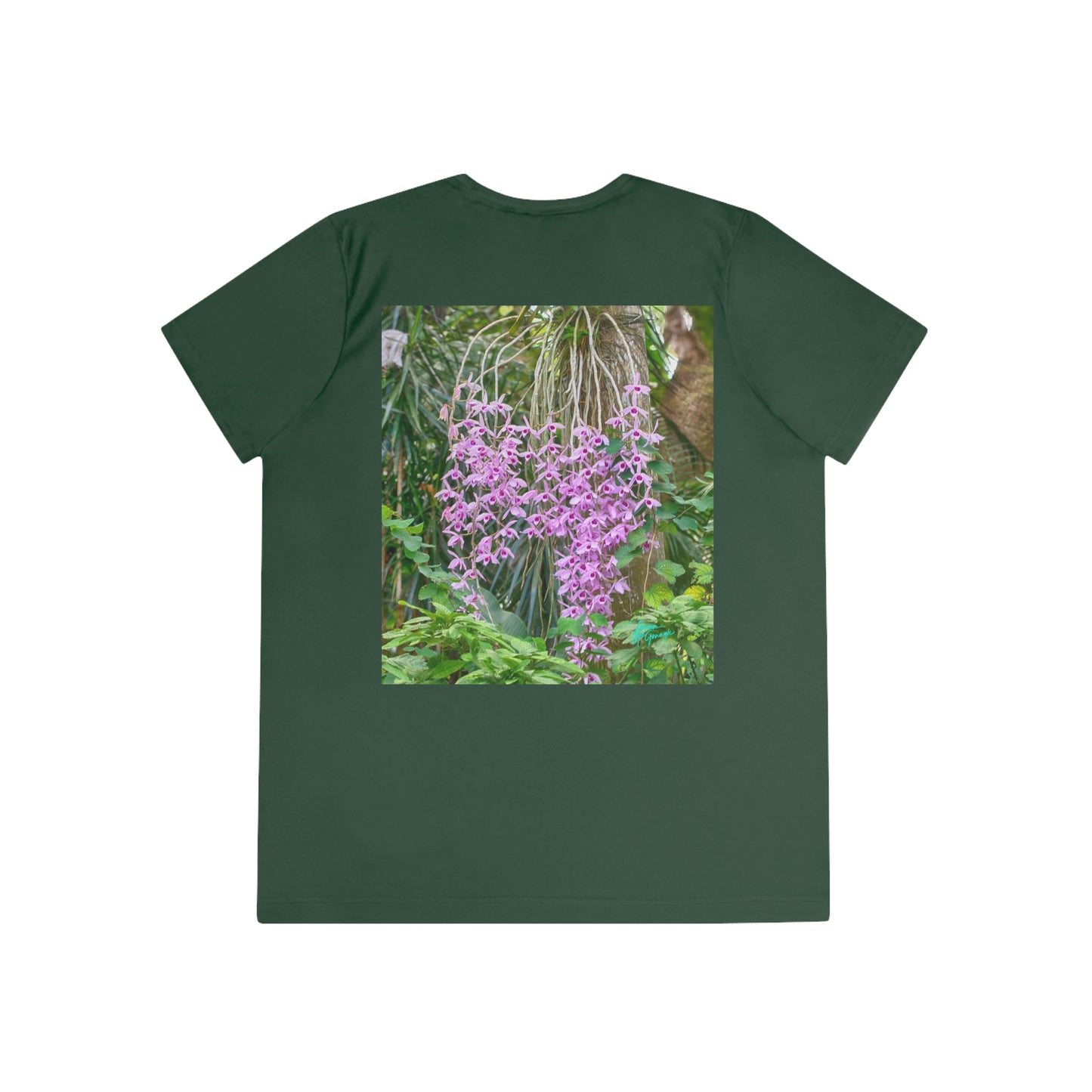 Womens Fitted Tee Shirts Purple Dendrobium Orchid 02, Performance shirt