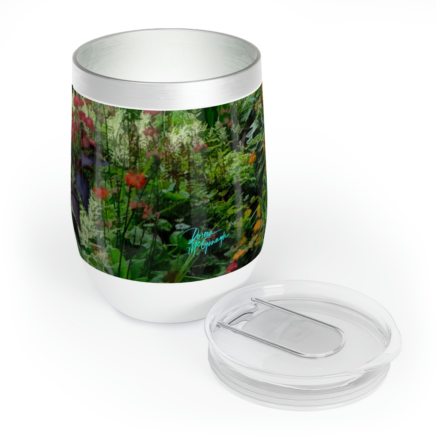 Eco friendly, Ashford Garden Path 04, 12 oz insulated wine tumbler with lid