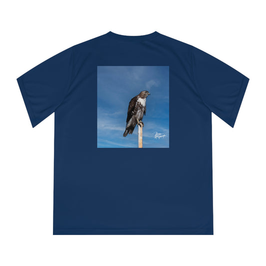 Women’s Nature-Inspired Performance V-Neck T-Shirt – Osprey Design | Activewear | Outdoor Shirt | Gift for Nature Lovers | Workout Top | Bird Lover Tee