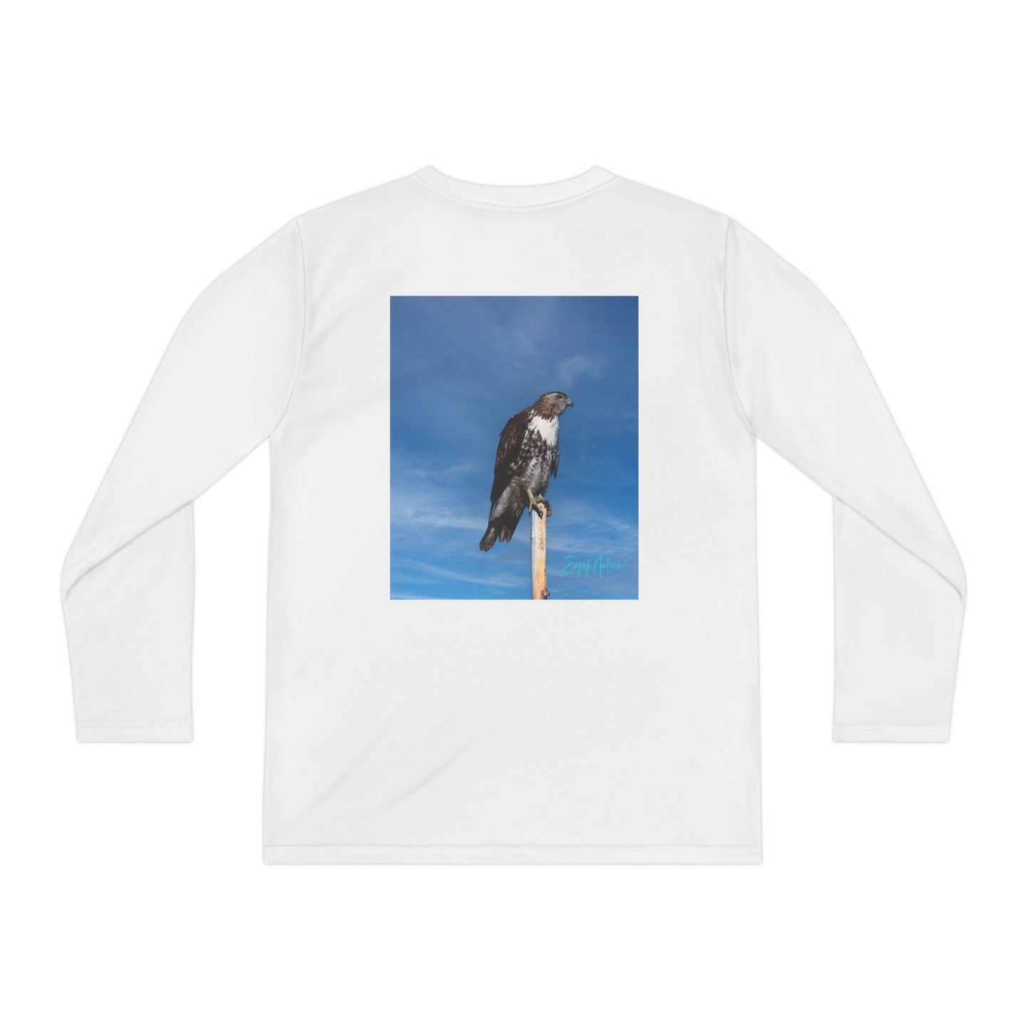 Youth Long Sleeve Nature Tee – Osprey Design | Outdoor Apparel for Young Explorers, Bird Lover Gift, Eco-Friendly Kids Wear