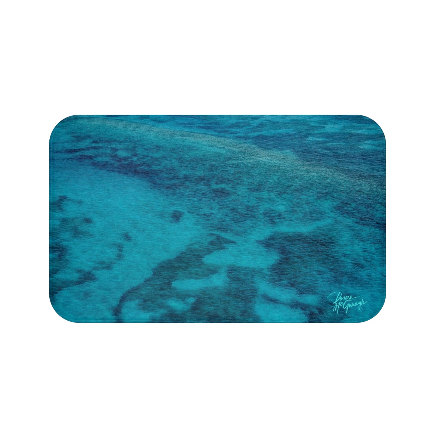 Fluid Currents of Ocean Depths — Coastal Memory Foam Bath Mat Enjoy Nature | Spirited Design Studio