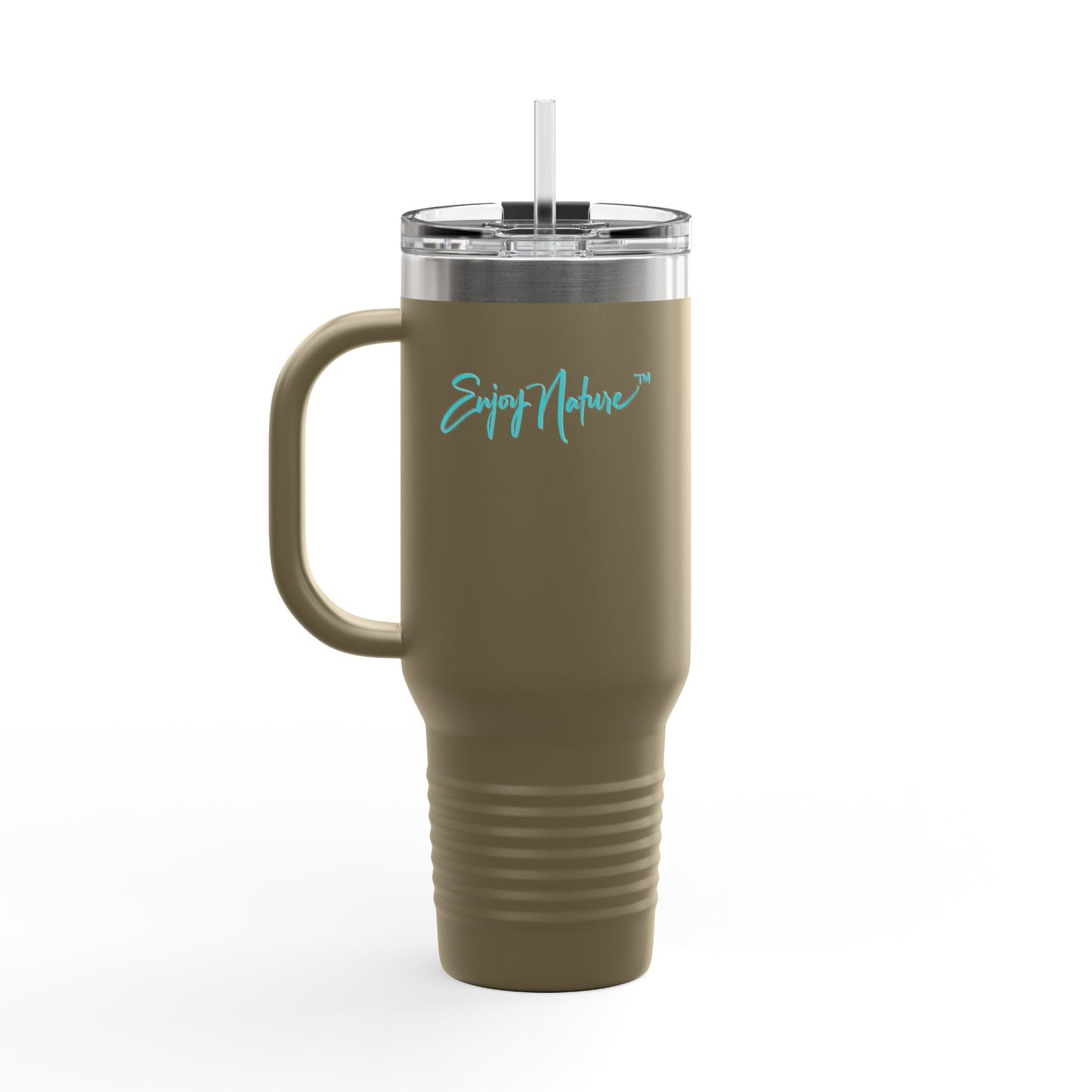 Moose with Baby 40oz Insulated Travel Mug with Handle | Nature Inspired Stainless Steel Drinkware | Enjoy Nature Collection