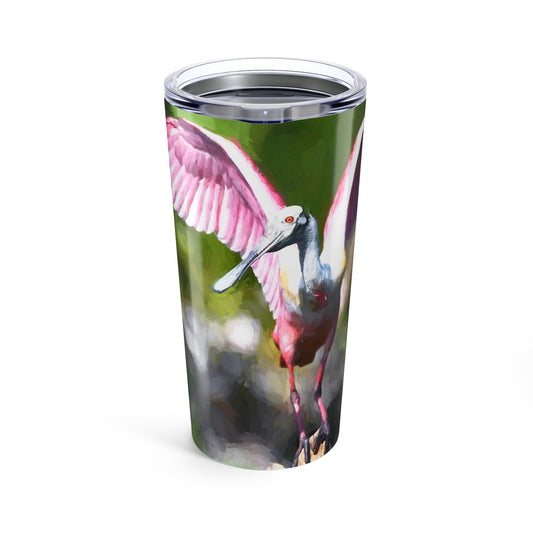 Roseate Spoonbill 20oz Stainless Steel Tumbler – Nature-Inspired Drinkware for Everyday Adventures | Enjoy Nature Collection