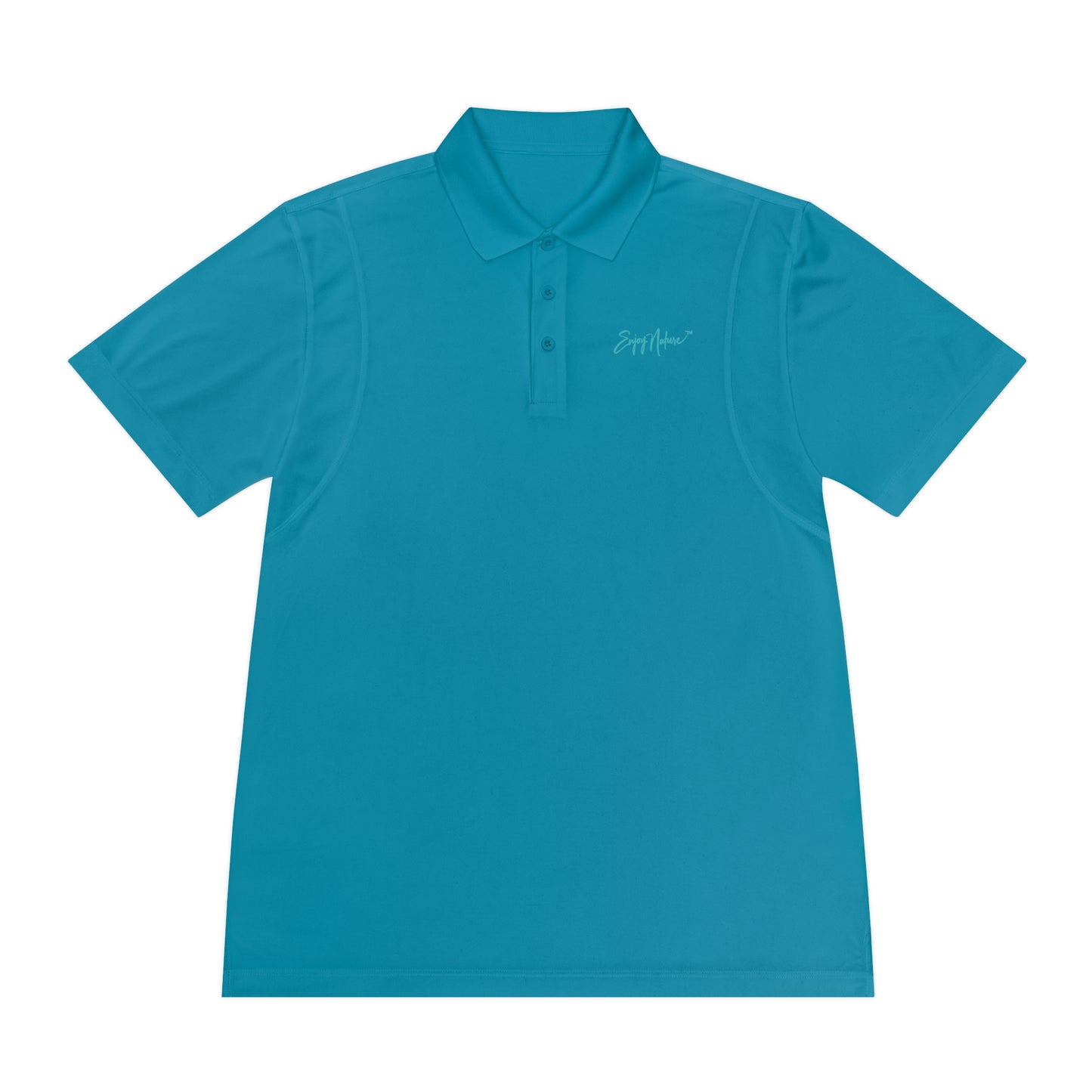 Men’s Sport Polo — Aerial Ocean Reef Print | Lightweight Performance Polo with Coastal-Inspired Back Design | Enjoy Nature
