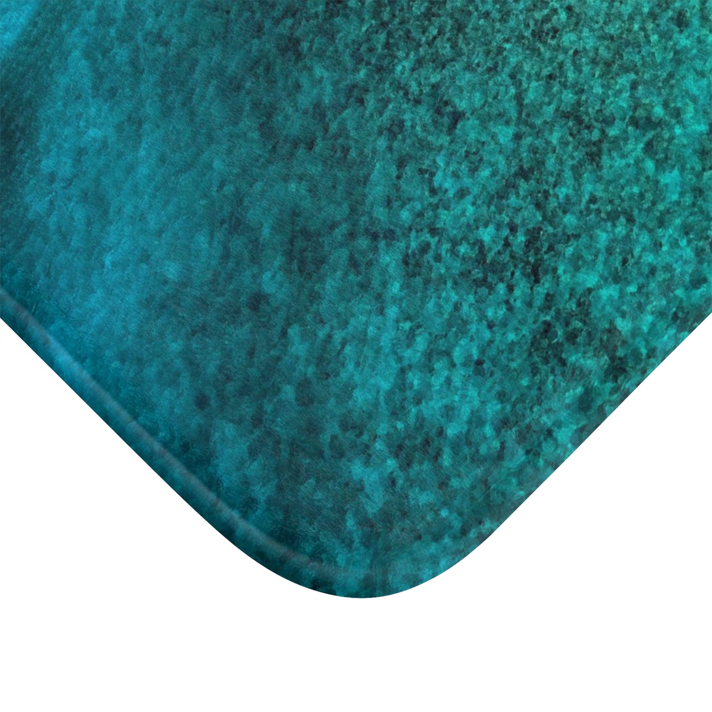Ocean Blue Seafloor Bath Mat — Coastal Bathroom Rug Enjoy Nature | Spirited Design Studio