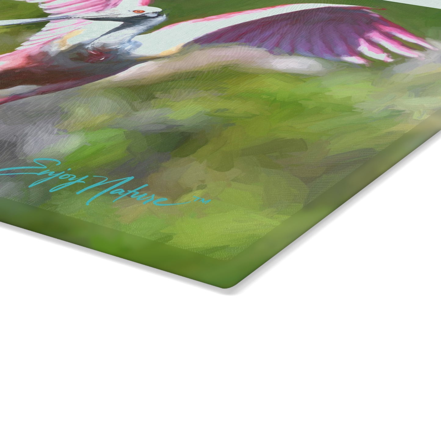 Artistic Roseate Spoonbill Glass Cutting Board - Perfect for Cooking Enthusiasts and Home Decor