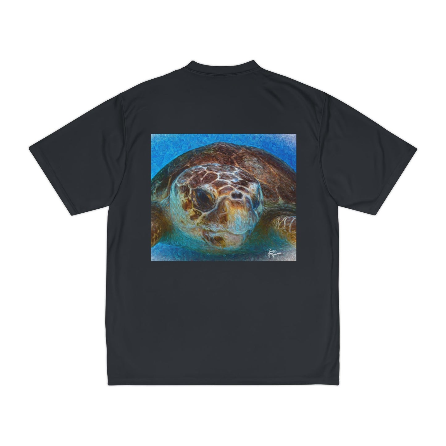 Performance T-Shirt — Loggerhead Sea Turtle | Doreen McGunagle Fine Art Ocean Wildlife Tee