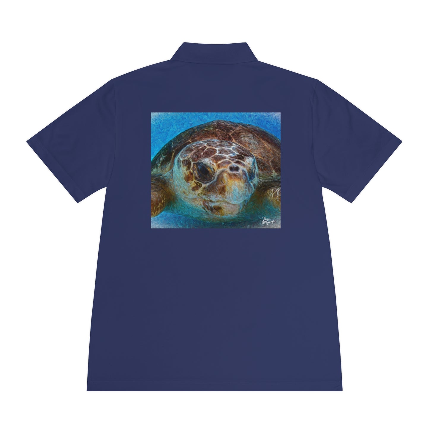 Sea Turtle Sport Polo — Men’s Ocean Wildlife Polo Shirt | Lightweight Performance Polo with Coastal Marine Life Design