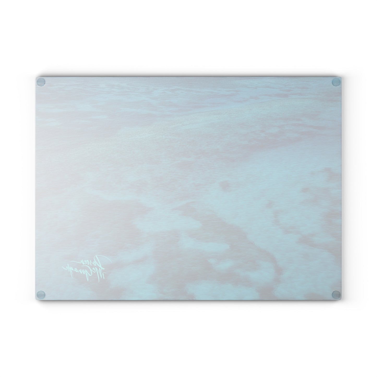 Ocean Blue Glass Cutting Board – Coastal Kitchen Countertop Board with Turquoise Seascape Design Enjoy Nature | Spirited Design Studio