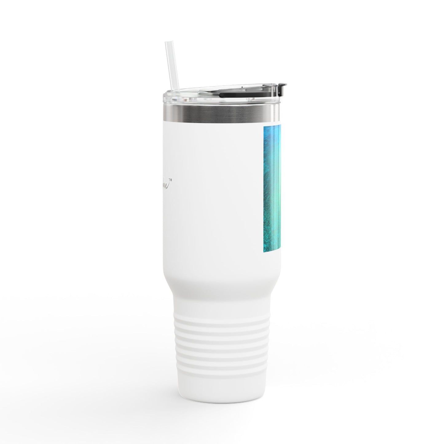 40 oz Insulated Travel Mug — Turquoise Ocean Enjoy Nature | Spirited Design Studio