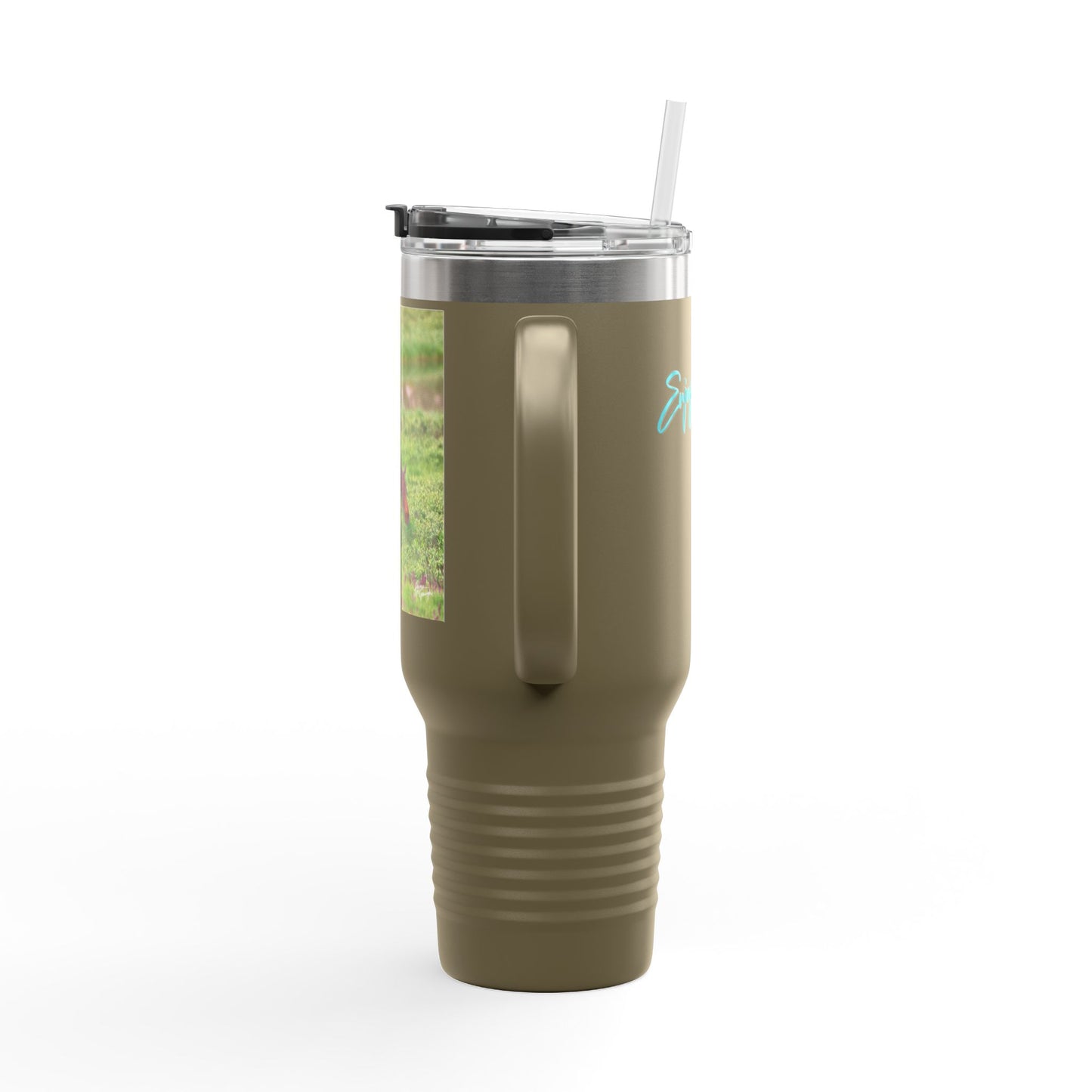 Moose with Baby 40oz Insulated Travel Mug with Handle | Nature Inspired Stainless Steel Drinkware | Enjoy Nature Collection