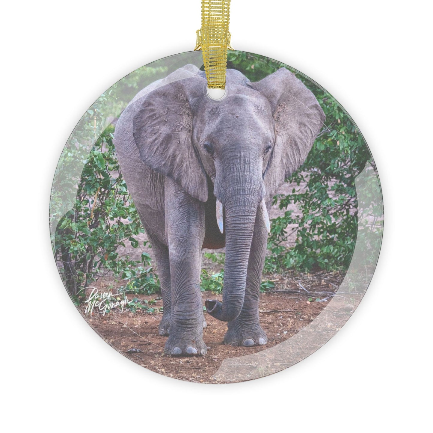 Elephant in Forest Glass Ornament | Nature Inspired Holiday Décor | Enjoy Nature Collection