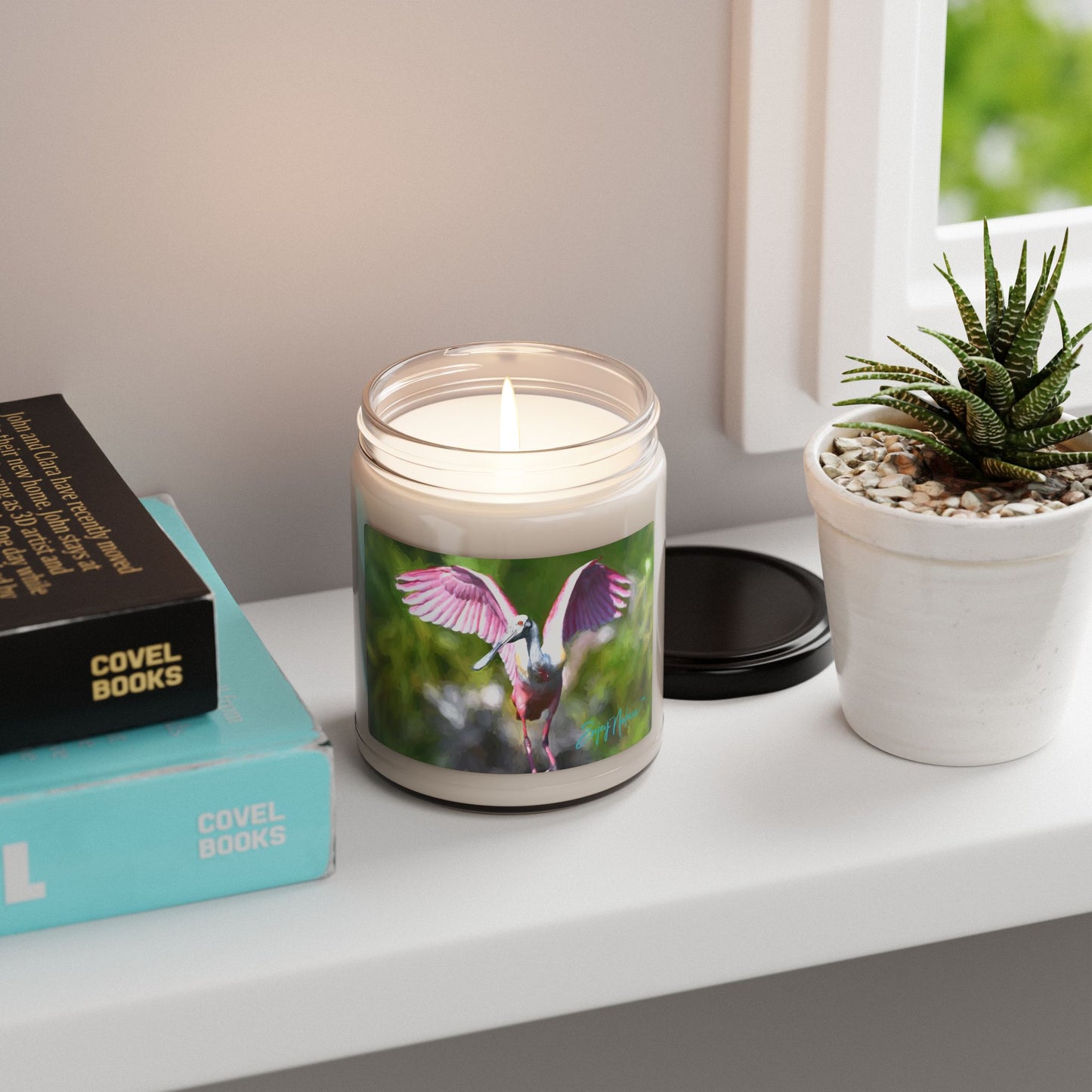 Pink Roseate Spoonbill Scented Soy Candle - 9oz Aromatherapy for Home Decor & Relaxation