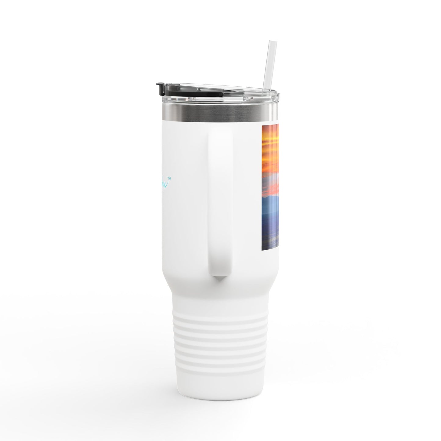 Sunset over the Dunes 40oz Insulated Travel Mug with Handle | Nature Inspired Stainless Steel Drinkware | Enjoy Nature Collection