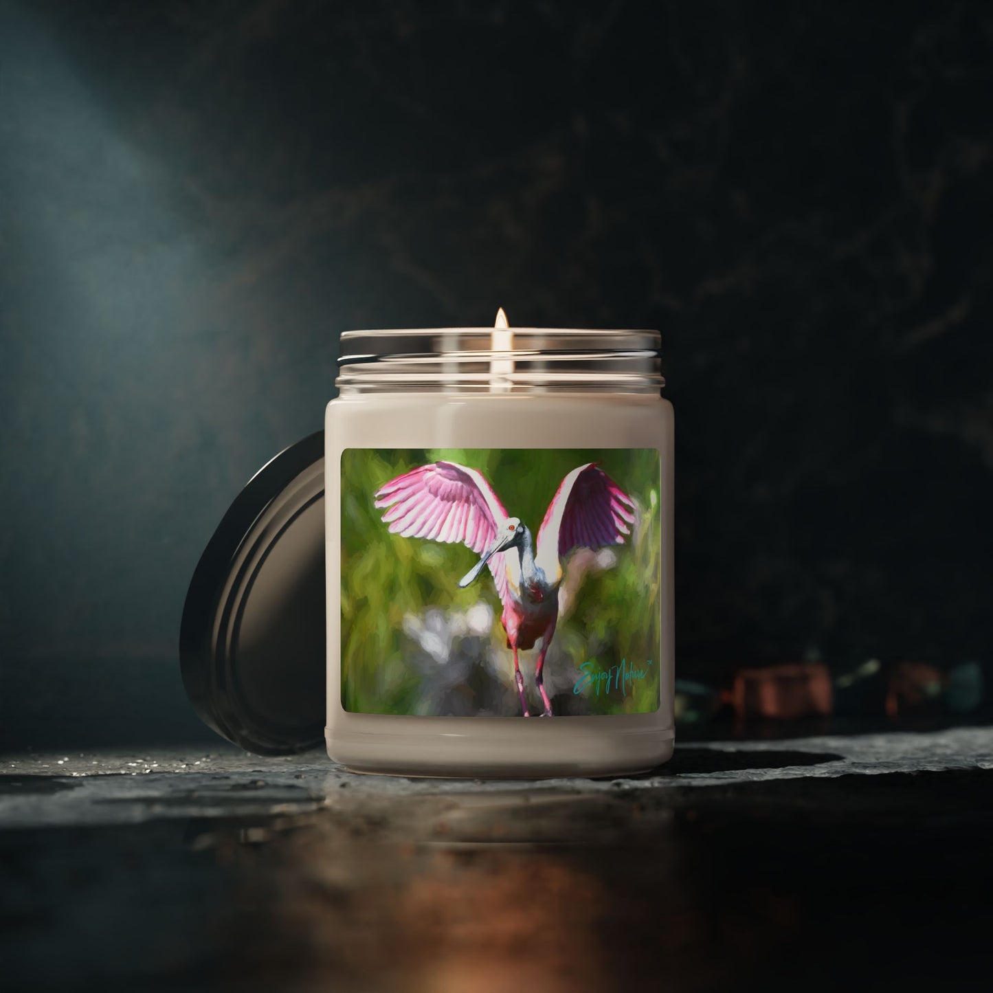 Pink Roseate Spoonbill Scented Soy Candle - 9oz Aromatherapy for Home Decor & Relaxation