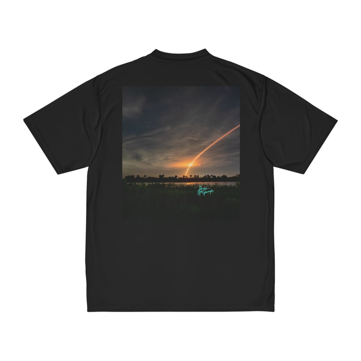Men's t shirt, Falcon Shuttle Launch, Performance Shirt
