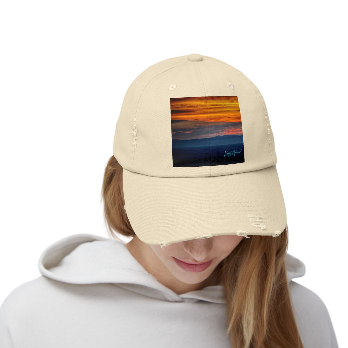 Sunset in the Dunes Distressed Cap | Unisex Vintage-Style Hat | Nature Inspired Everyday Wear
