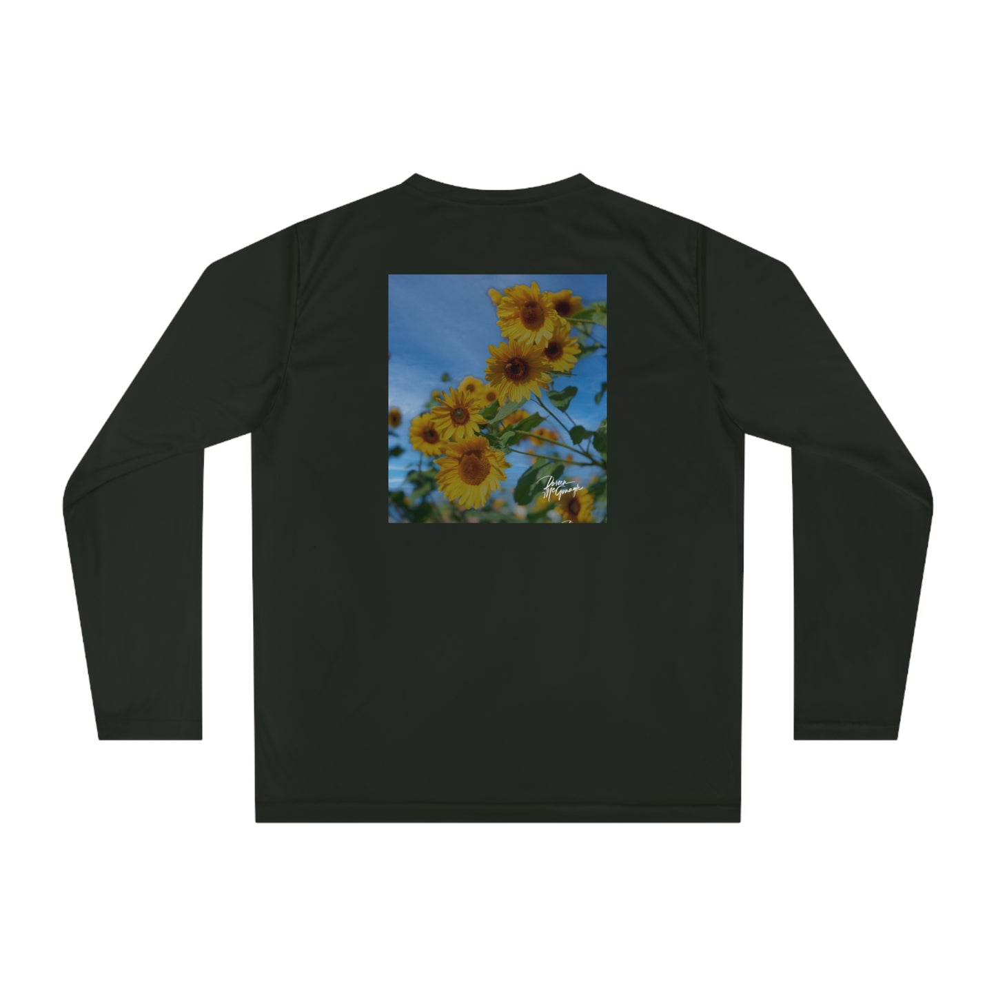 Unisex Performance Long Sleeve Shirt – Sunflower Design | Sporty Tee for Outdoor Activities, Summer Wear, and Gifts for Nature Lovers